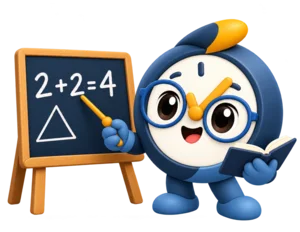O mascote do Hora Combinada atendendo em aula particular