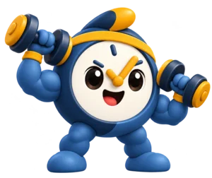 O mascote do Hora Combinada atendendo em personal trainer